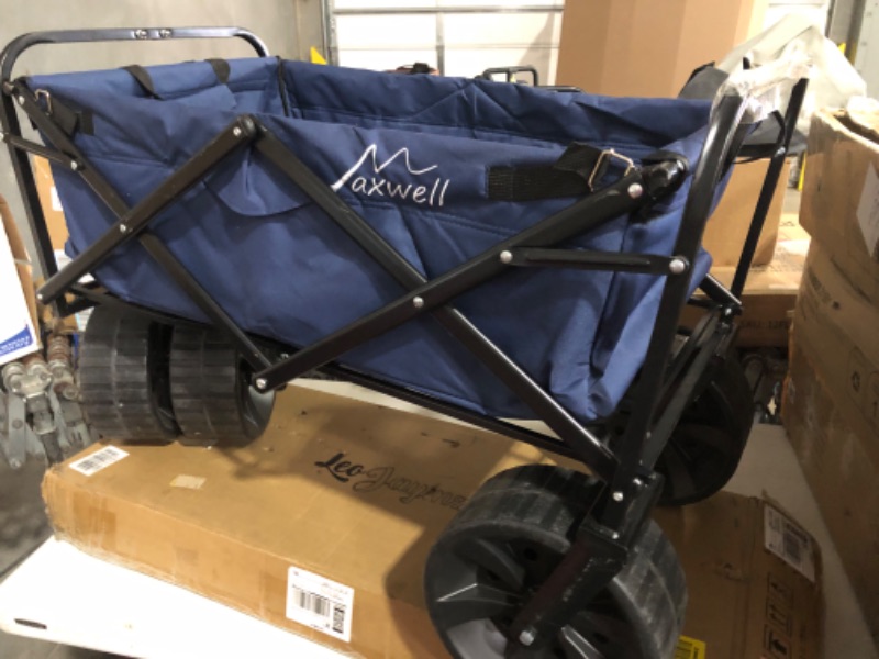 Photo 2 of **MISSING HANDLE**
Maxwell Navy Blue  Folding Beach Wagon