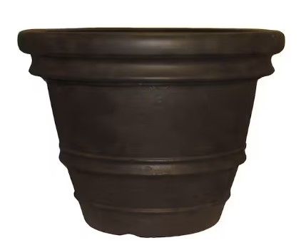 Photo 1 of 21.8 in. Sutter Creek Java Large Brown Resin Planter (21.8 in. D x 16.1 in. H)
