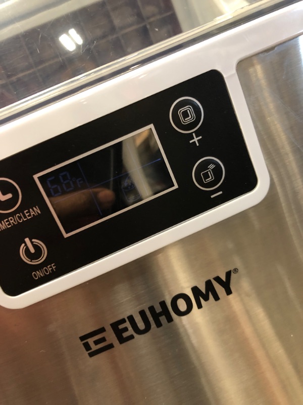Photo 1 of Euhomy Ice Maker Machine Countertop, 2 Ways to Add Water,45Lbs/Day 24 Pcs Ready in 13 Mins, Self-Cleaning Portable Compact Ice Cube Maker with Ice Scoop & Basket, Perfect for Home/Kitchen/Office/Bar 9.92 x 14.17 x 14.61 inches Silver 1