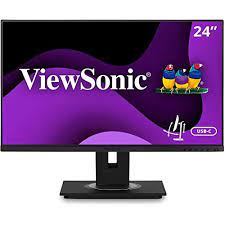 Photo 1 of ViewSonic VG2455 24 Inch IPS 1080p Monitor with USB 3.1 Type C HDMI DisplayPort VGA and 40 Degree Tilt Ergonomics for Home and Office, Black
