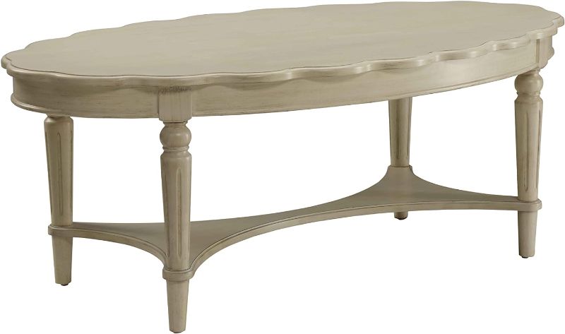 Photo 1 of ***Parts Only***Acme Fordon Oval Coffee Table in Antique White
