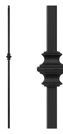 Photo 1 of ***see notes***HOUSE OF FORGINGS Satin Black 34.1.34-T Mega Single Knuckle Hollow Iron Baluster for Staircase Remodel (20 pack) 