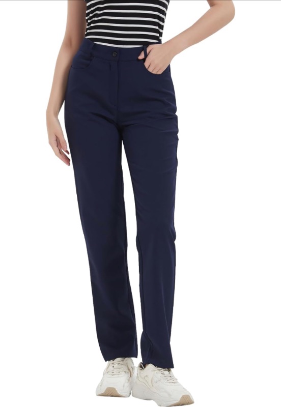 Photo 1 of QBK Women's Golf Pants - Petite/Regular/Tall Sizes, Slim Fit, Lightweight, Stretchy Work Casual Pants with High Waist