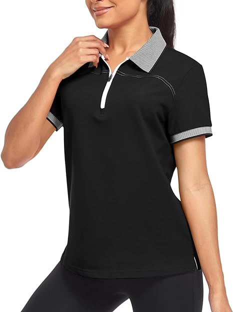 Photo 1 of IGEEKWELL Women Polo Shirts Moisture Wicking Golf Shirts Slim Fit Golf Apparel Athletic Tennis Casual T-Shirts S