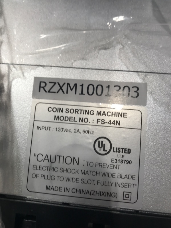 Photo 2 of Royal Sovereign 4 Row Electric Coin Counter with Patented Anti-Jam Technology & Digital Counting Display (FS-44N), Black FS-44N FS-44N