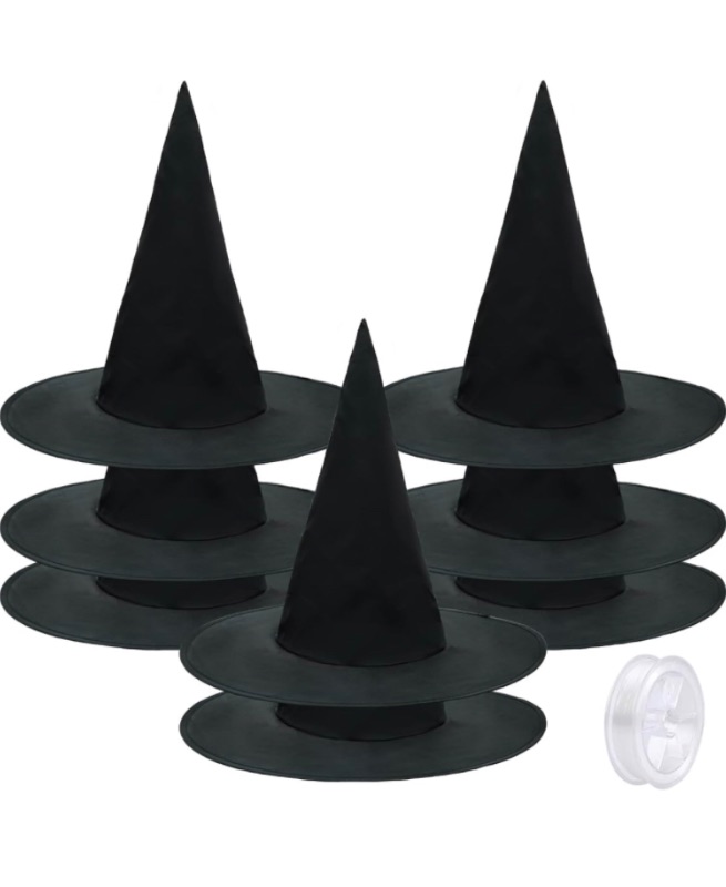 Photo 1 of Juephe Halloween Witch Accessories 8Pcs Witch Hats Halloween Witch Cosplay Costume Party Supplies…