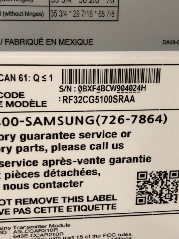 Photo 4 of SAMSUNG 32 cu. ft. Mega Capacity 3-Door French Door Refrigerator ...