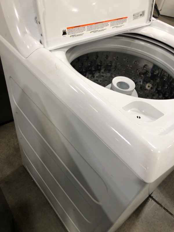 Photo 3 of GE - 4.2 Cu. Ft. Top Load Washer with Precise Fill & Deep Rinse - White on White