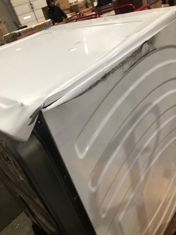 Photo 5 of *MAJOR DAMAGE TO ITEM*NO POWER CORD*
GE® 7.8 cu. ft. Capacity Smart Front Load Electric Dryer with Sanitize Cycle