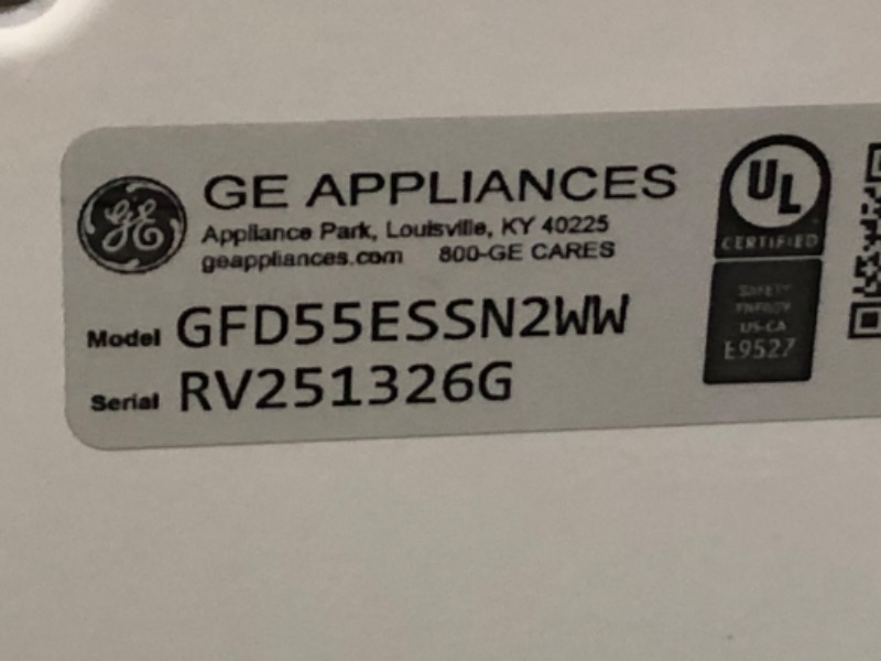 Photo 11 of *MAJOR DAMAGE TO ITEM*NO POWER CORD*
GE® 7.8 cu. ft. Capacity Smart Front Load Electric Dryer with Sanitize Cycle