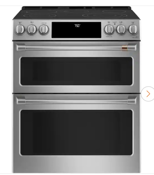 Photo 1 of 30 in. 6.7 cu. ft. Smart Slide-In Electric Range in Matte Stainless Steel with True Convection, Air Fry
