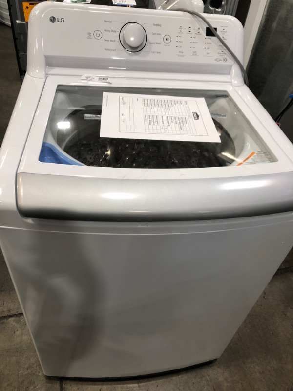 Photo 5 of LG - 5.0 Cu. Ft. High-Efficiency Top Load Washer with 6Motion Technology - White
