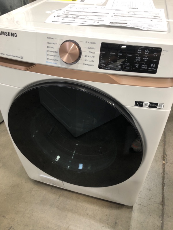 Photo 6 of 5.0 cu. ft. Extra Large Capacity Smart Front Load Washer with Super Speed Wash and Steam in Ivory

