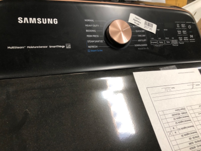 Photo 5 of SAMSUNG 7.4 cu. ft. Smart Gas Dryer with Steam Sanitize+ in Brushed Black