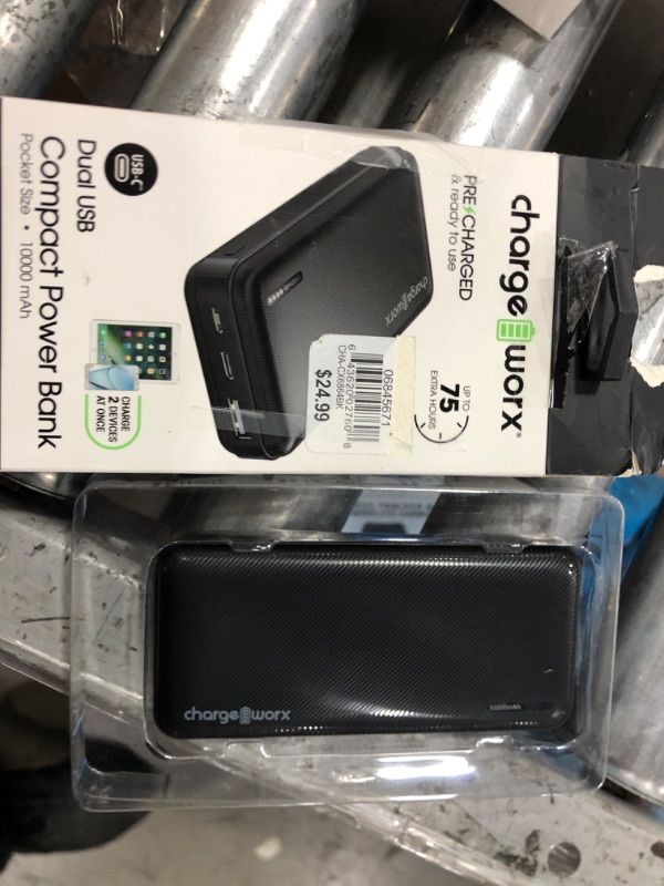 Photo 1 of Chargeworx - 10,000mAh Dual USB Power Bank - Black
