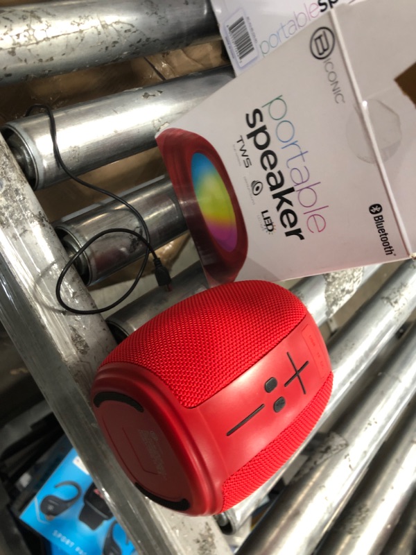 Photo 1 of Biconic Oval Portable Bluetooth Speaker red