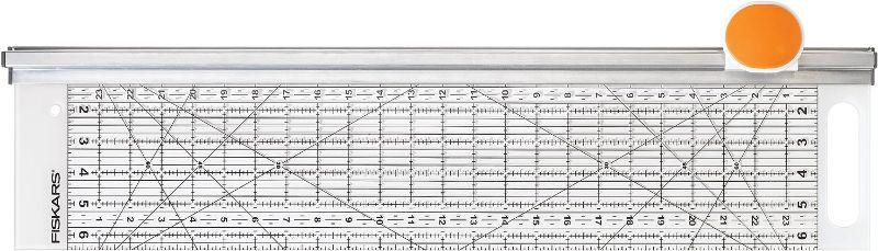 Photo 1 of Fiskars Rotary Cutter and Ruler Combo - 6" x 24" Fabric Cutter with Gridlines - Craft Supplies - Gray