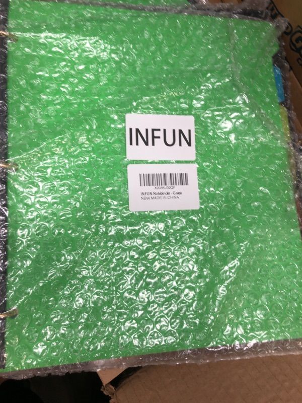 Photo 1 of INFUN All-in-One Notebook Binder,Refillable Binder Notebook 1 inch, 3 Ring Binder with 5 Colored Movable Subject Dividers, One Plastic Inner Binder Pocket - Green