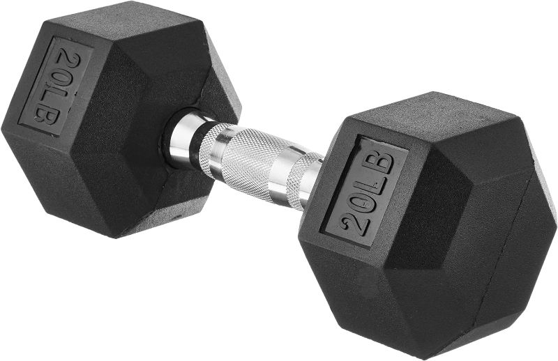 Photo 1 of  Rubber Encased Exercise & Fitness Hex Dumbbell, Hand Weight For Strength Training
