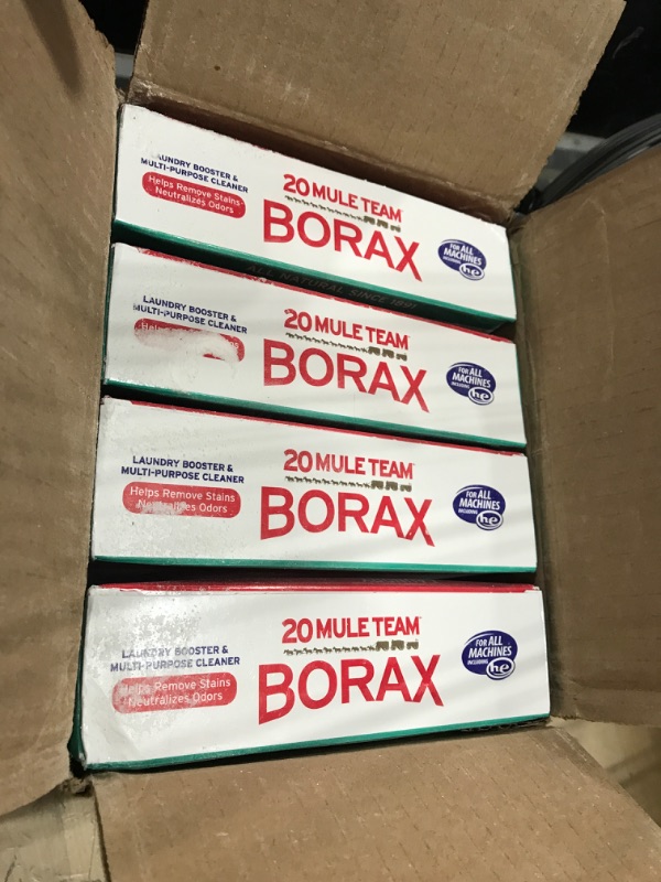 Photo 1 of 20 Mule Team All Natural Borax Detergent Booster & Multi-Purpose Household Cleaner, 65 Ounce, 4 Count