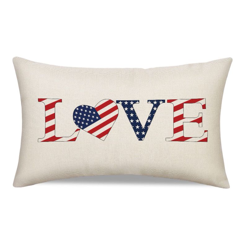 Photo 1 of 2 pack - 4th of July Decorations Outdoor Pillow Cover 12x20, Patriotic Throw Pillows Covers Fourth of July Pillow Covers for Home Pillow Cases Farmhouse Decorative Pillow Covers for Sofa Bedroom Couch Love