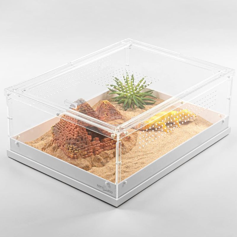 Photo 1 of **PARTS ONLY** **SEE NOTES** REPTI ZOO Acrylic Reptile Terrarium, 16" x 12" x 6" 