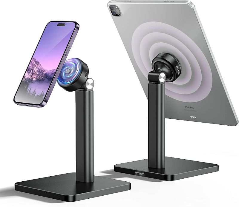 Photo 1 of ***SEE NOTE*** Sucteasy Adjustable Phone Stand,Automatic Suction Phone Mount,Phone Stand for Desk,Compatible with All Phone,iPhone 14 13 12 Pro Max,Ipad,Nintendo Switch,Tablets 4-12.9" Desk Accessories (Black)
