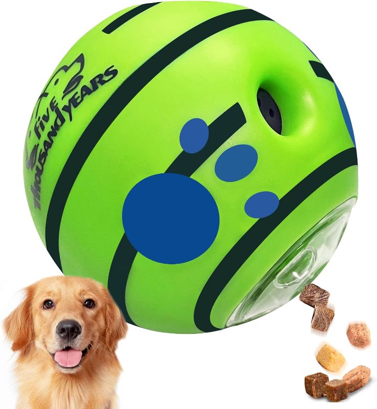 Photo 1 of  Wobble Giggle Dog Treat Ball,Interactive Dog Toys Ball,Dog Dispensing Treat Toys Ball,Dog Puzzle Treat Toys,Dog Squeaky Toys for Chewers,Durable Giggle Herding Ball