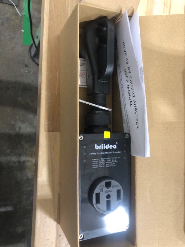 Photo 1 of RV Surge Protector 50 Amp, briidea Camper Surge Protector with LED Indicator Light, 4800 Joules, Black
