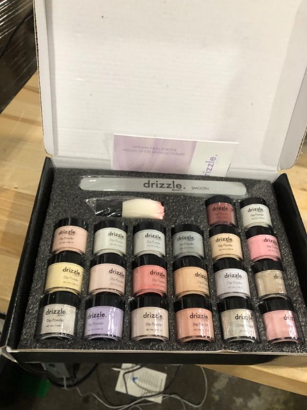 Photo 1 of Drizzle Beauty Dip Powder Nail Kit Starter, 20 Colors Fall Winter Dipping Powder Set with Manicure file Brush for DIY Salon Nail Art, No UV/LED Lamp Needed. Desert Sunset