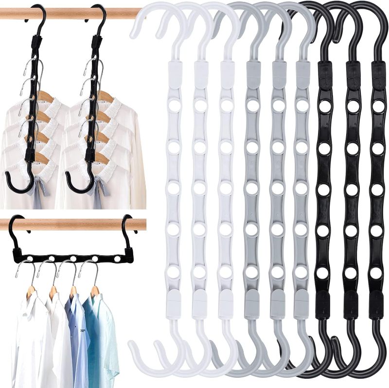 Photo 1 of 18 PCS Space Saving Hangers,Sturdy Plastic Clothes Hanger Organizer,Closet Organizers and Storage,Multifunctional Magic Hangers Cascading Hanger Space Saver for Clothes,Pants,Shirts
