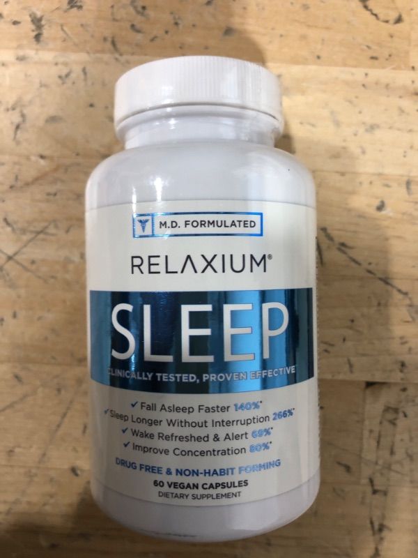 Photo 2 of 09/2025****Relaxium Sleep Aid, 30-Day Supply, Non-Habit Forming, Dietary Supplement for Better Sleep, Drug-Free, Stress Relief, with Magnesium, Melatonin, GABA, Chamomile, Made in USA (60 Vegan Capsules)