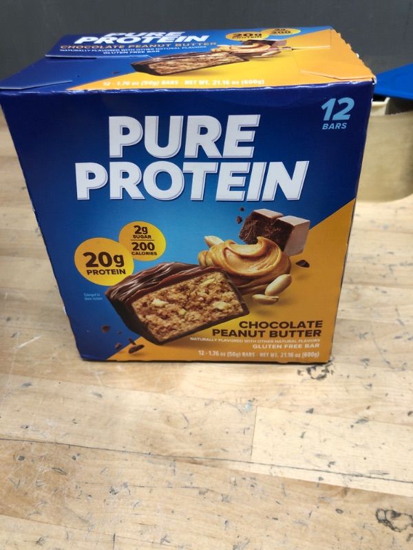 Photo 2 of 18/07/24****Pure Protein Bars, High Protein, Nutritious Snacks to Support Energy, Low Sugar, Gluten Free, Chocolate Peanut Butter, 1.76oz, 12 Count (Pack of 1) (Packaging May Vary)