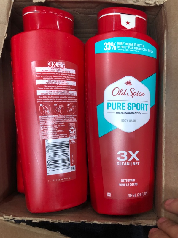 Photo 2 of Old Spice Body Wash for Men, High Endurance Pure Sport, 24 Fl Oz (Pack Of 4)