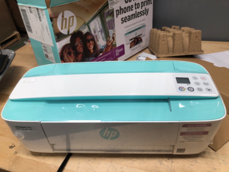 Photo 2 of HP DeskJet 3755 Compact All-in-One Wireless Printer (J9V92A) & 65XL Black High-Yield Ink Cartridge | N9K04AN & 65 Black/Tri-Color Ink Cartridges (2-Pack) | T0A36AN Seagrass Printer + Black Ink + Black/Tri-color Ink