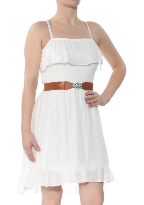 Photo 1 of A. Byer Women's Ruffle Front Belted Dress