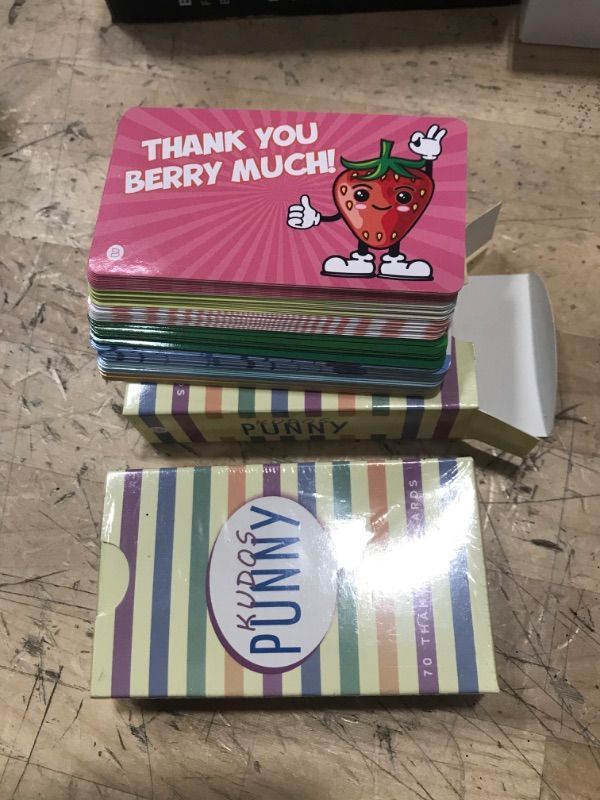Photo 2 of 2 pack - 70 Punny Kudos Cards – Funny Pun Humor Thank You Appreciation & Recognition Blank Back Postcard – School Lunch Box Kids Notes – Business Employee Motivational Affirmation Bulk Gift – Teacher Reward