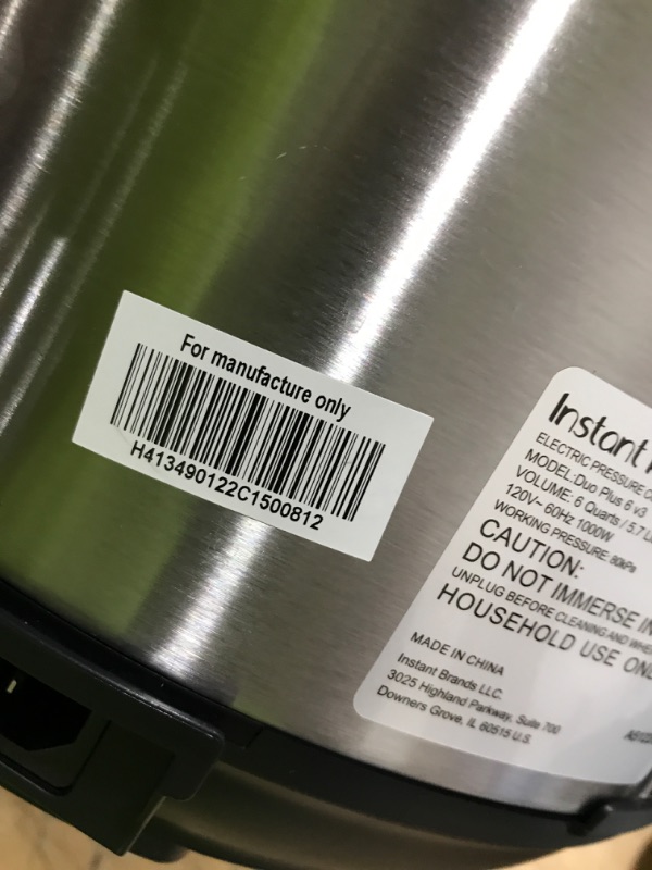 Photo 3 of (PARTS ONLY)Instant Pot Duo Plus 9-in-1 Electric Pressure Cooker, Slow Cooker, Rice Cooker, Steamer, Sauté, Yogurt Maker, Warmer & Sterilizer, Includes App With Over 800 Recipes, Stainless Steel, 6 Quart 6QT Duo Plus