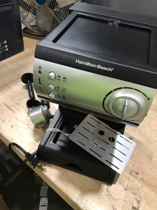 Photo 2 of ***Parts Only***Hamilton Beach 15 Bar Espresso Machine, Cappuccino, Mocha, & Latte Maker, with Milk Frother, Make 2 Cups Simultaneously, Works with Pods or Ground Coffee, 50 oz. Water Reservoir, Black
