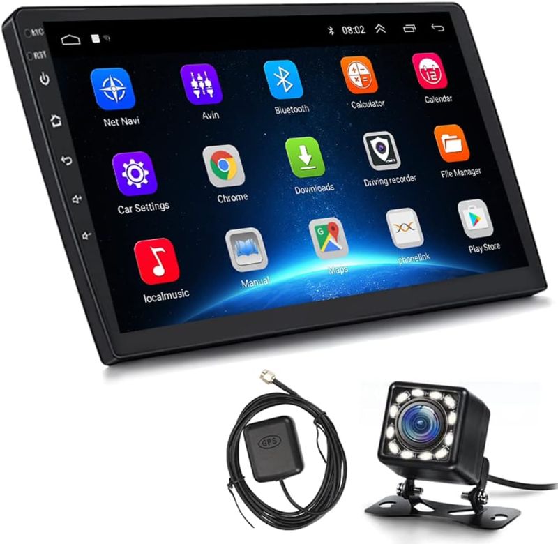 Photo 1 of 1G+32G Android Double Din Car Stereo Hikity 9 Inch Ultra-Thin Touch Screen Radio with GPS Navigation Bluetooth FM Radio Receiver Support WiFi Mirror Link with Dual USB Input + Backup Camera
