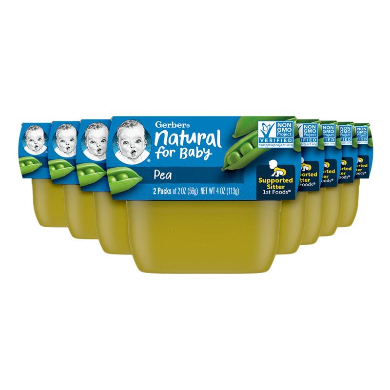 Photo 1 of 12/31/23**Gerber 1st Foods Baby Food, Pea Puree, Natural & Non-GMO, 2 Ounce Tubs, 2-Pack (Pack of 8)
