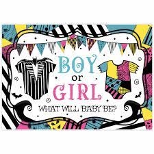 Photo 1 of Allenjoy 84" x 59" Halloween Nightmare Gender Reveal Backdrop Boy or Girl He or She What Will Baby Be Party Supplies Background Banner Decor Photobooth Prop Gift
