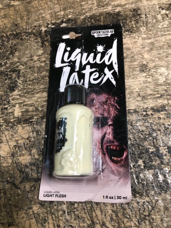 Photo 2 of Spooktacular Creations 1 Oz Halloween Makeup Liquid Latex for Adult and Kids, Light Flesh Color Fake Skin for Zombie Vampire Dress Up, Stage, Film, and Cosplay