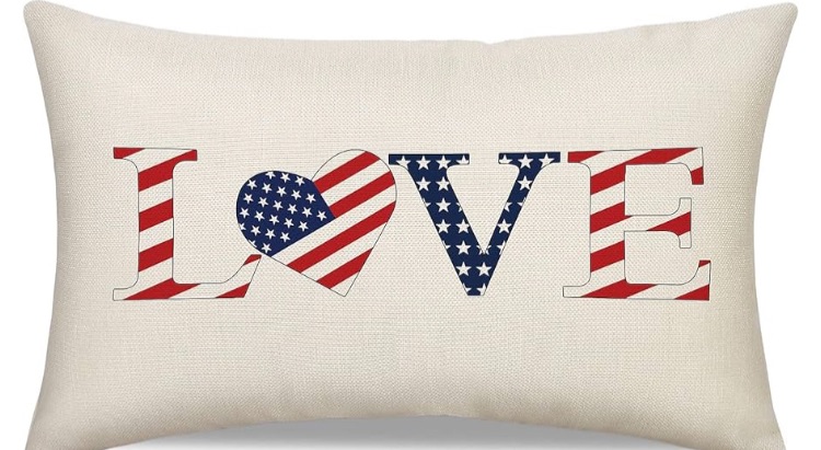 Photo 1 of 2 4th of July Decorations Outdoor Pillow Cover 12x20, Patriotic Throw Pillows Covers Fourth of July Pillow Covers for Home Pillow Cases Farmhouse Decorative Pillow Covers for Sofa Bedroom Couch