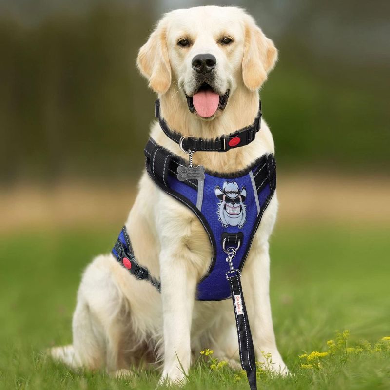 Photo 1 of **NAVY BLUE**
TIANYAO Dog Harness No Pull Pet Vest Set Reflective Oxford Soft Harness Adjustable Dog Vest No Choke Breathable Pet Harness with Leash and Collar for(X-Large(Chest35-43'