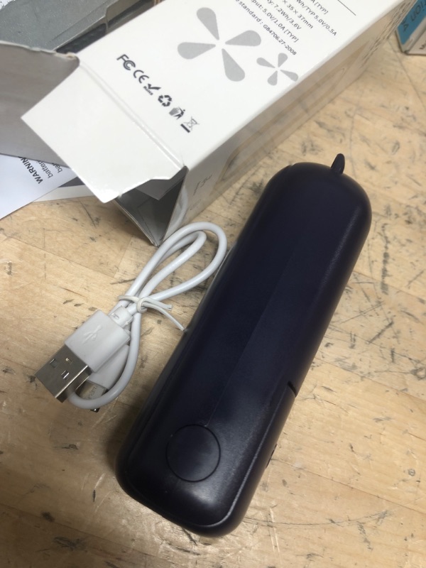 Photo 2 of MRWALK Handheld Mini Fan, Portable Foldable Fan with USB Rechargeable, Small Pocket Fan, Battery Operated 12-14 Hours for Women Men Commute Travel Outdoor (Blue-03)