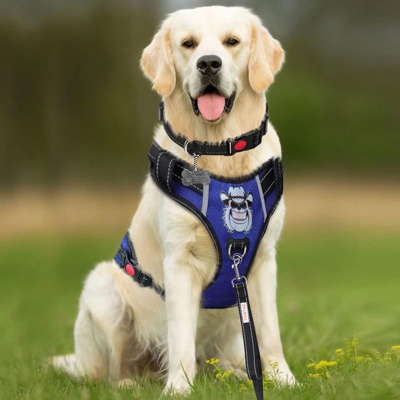 Photo 1 of **NAVY BLUE**
TIANYAO Dog Harness No Pull Pet Vest Set Reflective Oxford Soft Harness Adjustable Dog Vest No Choke Breathable Pet Harness with Leash and Collar for(X-Large(Chest35-43''
