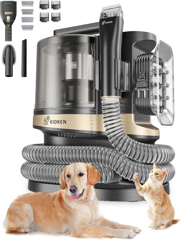 Photo 1 of *powers on**
Kidken P3 Pro Pet Grooming Vacuum Suction, Low Noise Dog Kit & Suction 99% Hair, 3.3L Large Electric Clippers with Tools for Dogs Cats and Other Animals
