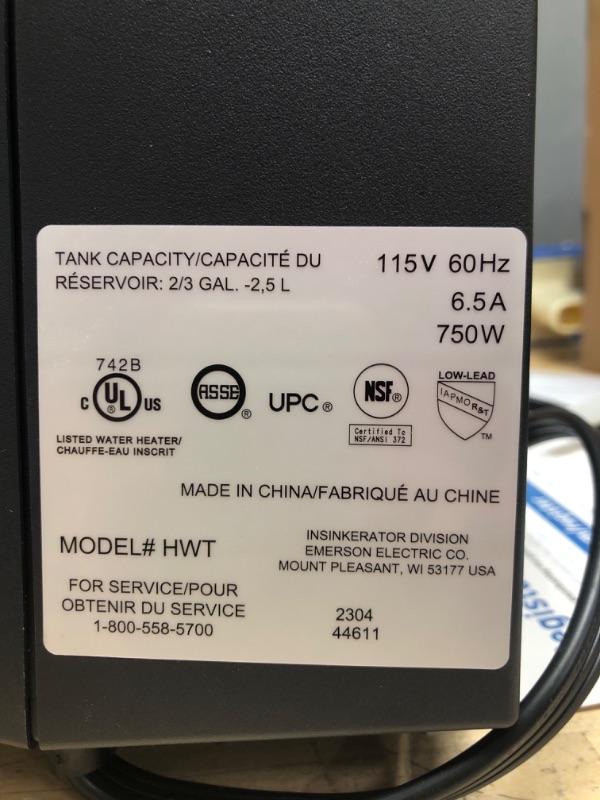 Photo 3 of **UNABLE TO TEST**
InSinkErator Contour Instant Hot Water Dispenser System - Faucet & Tank, Chrome, H-CONTOUR-SS 5.60 x 3.70 x 6.00 inches