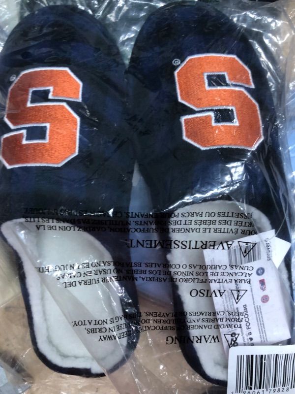 Photo 1 of FOCO Men's NFL Sherpa Lined syracuse Check Memory Foam Slippers size 9/10